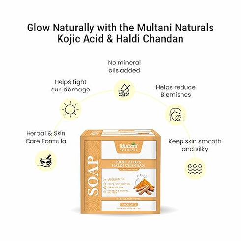 Multani Naturals Kojic Acid 1% & Haldi Chandan Soap 125g